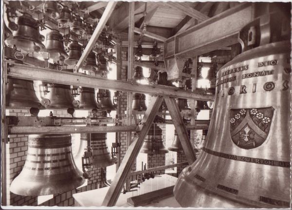 Cartoline postali: Libingen, Glocken Albert Schweitzer-Turm, um 1965 – Usato da Frauenfeld venduto da POML