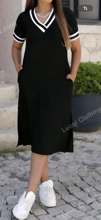 Schönes, leichtes Sommerkleid, Grösse L.Schwarz/Weiss!