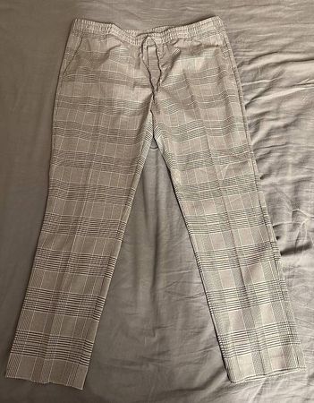 Karierte Hose hellbeige