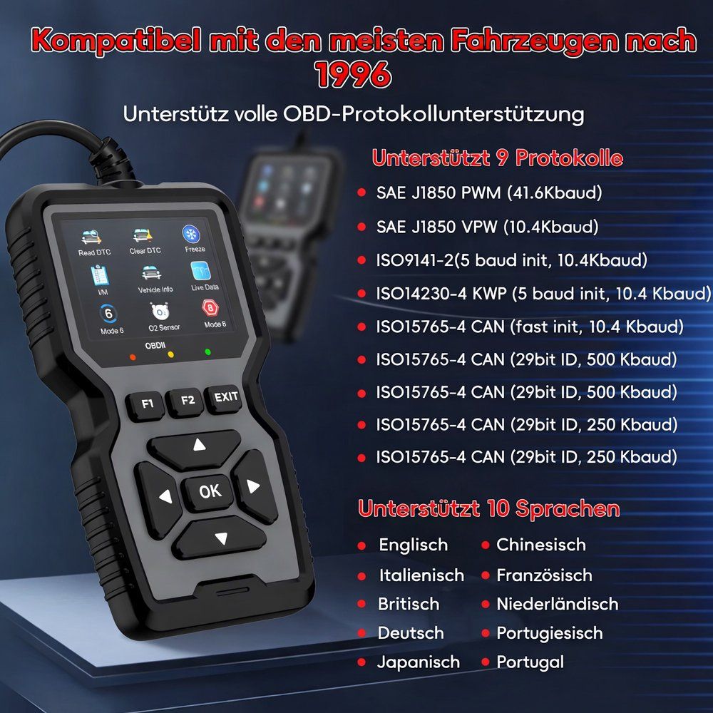 Tutti gli attrezzi: OBD2 Diagnosegerät Profi OBD Fehlercode Löschen Universal – Nuovo (secondo la descrizione) da Chiasso venduto da online.shop 6