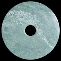 China "Jade" Bi-Scheibe riesig 40cm wohl Serpentin