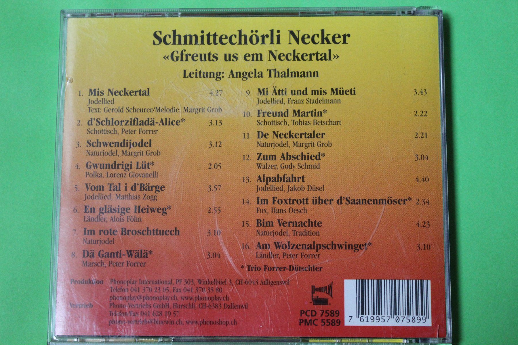 CDs: Schmittechörli Necker - Gfreuts us em Neckertal CD – Gebraucht aus Tübach von JamesStone 2
