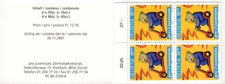 Tutti i francobolli: Markenheft Pro Juventute 2001** – Nuovo (secondo la descrizione) da Dottikon venduto da haeusibuh5 1