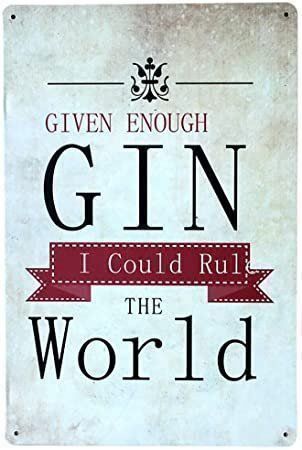 Insegne: Rusty Blechschild-GIN I COULD RULE WORLD – Nuovo e nell'imballaggio originale da Rupperswil venduto da big-one-sale