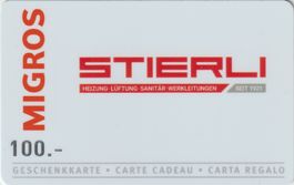 Migros Geschenkkarte  (Gebraucht leer) STIERLI