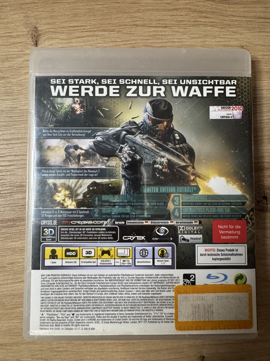 Giochi: Crysis 2 - Limited Edition - PS3 – Usato da Biberist venduto da etesummer 1