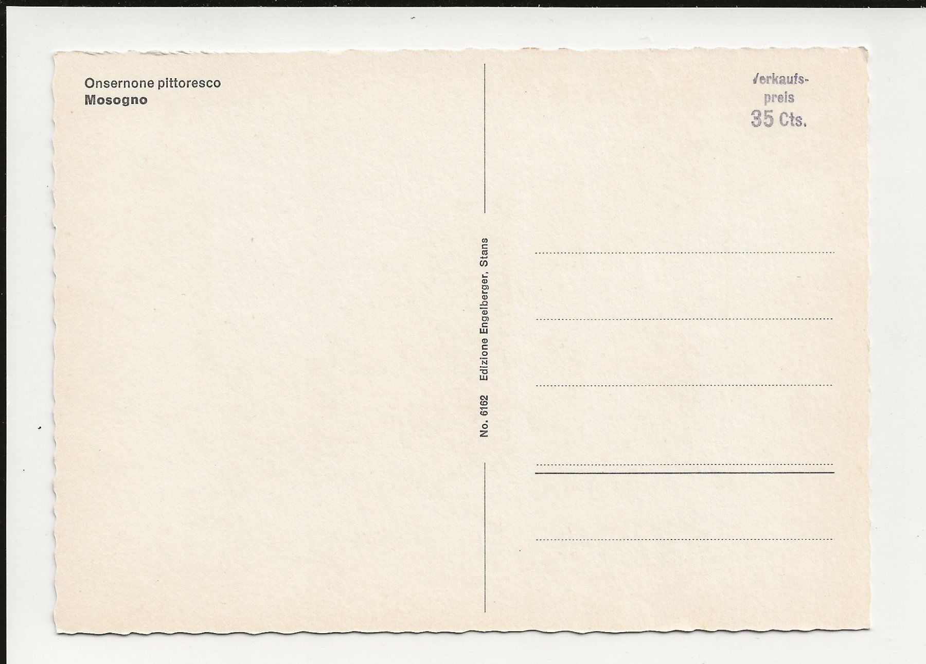 Cartoline postali: AK ca. 1965 Mosogno / Onsernone TI – Usato da Greifensee venduto da 315WDO 1