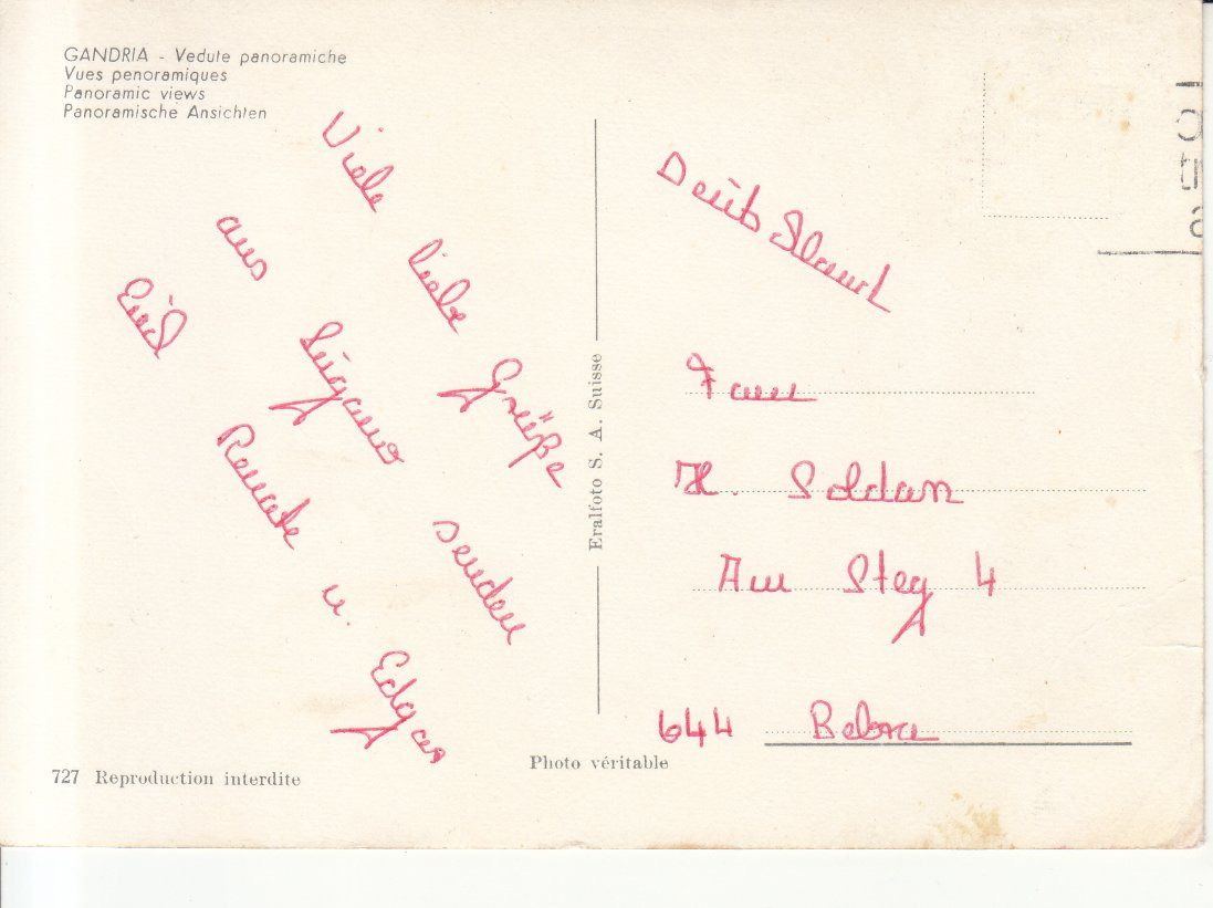 Cartoline postali: Gandria ca. 1970 – Usato da Bürglen TG venduto da StampGraf 1