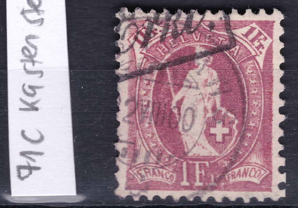 Kastenstempel Schönschrift auf Stehende Helvetia, Kat. 71 C | Kaufen ...
