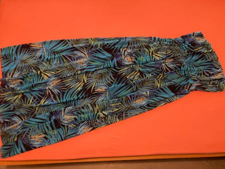 Robe longue imprimé feuilles exotiques bleu taille S bon ...