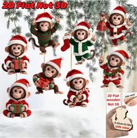 NIEDLICHE 2D WEIHNACHTSÄFFLI ZUM AUFHÄNGEN, HOLZ