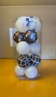 AKTION Weihnachtsbaumkugeln 15 Stk 5cm, weiss/braun 5 Motive
