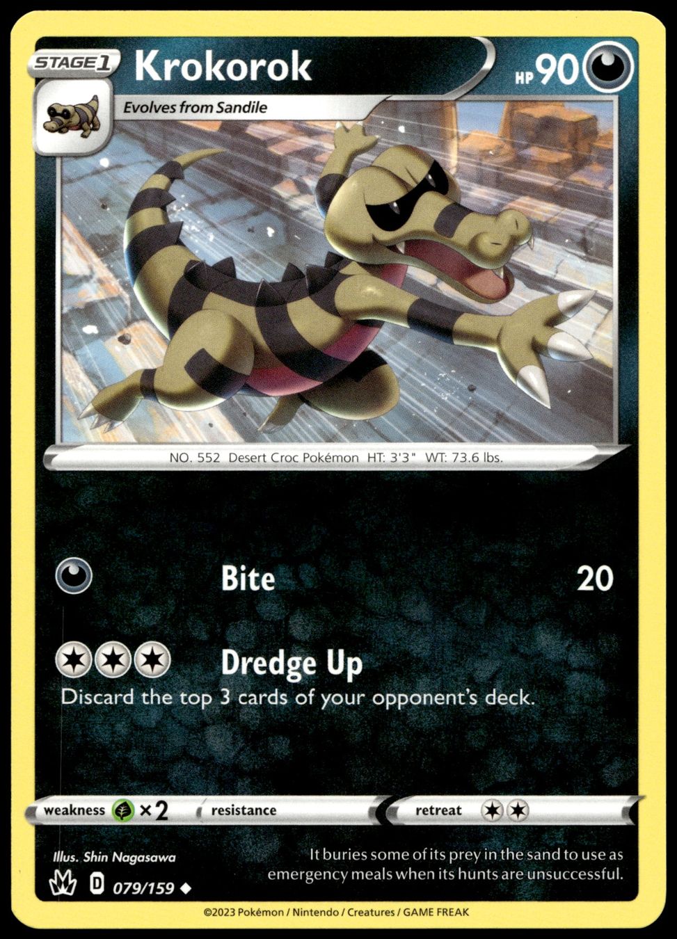 Pokémon Carte collezionabili: Pokémon Krokorok 079/159   EN Crown Zenith – Usato da Le Mouret venduto da PokemonCards_CH