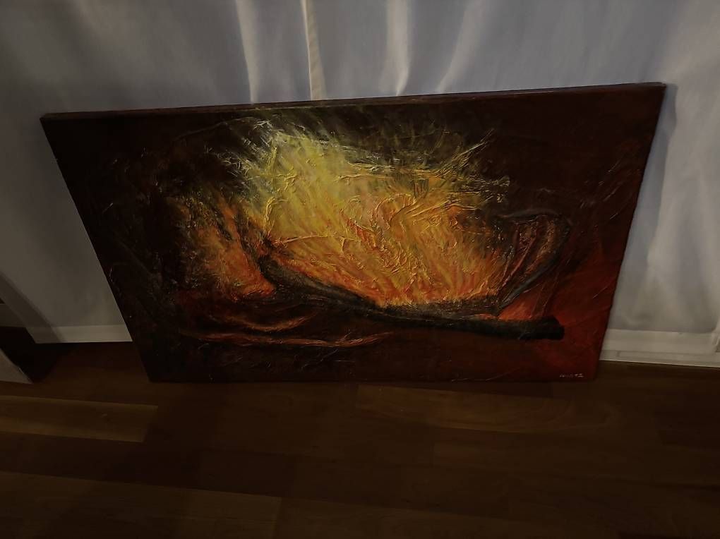 Poster & Bilder: Bild Feuer handgemalt  – Gebraucht aus Buchrain von Maryde 2