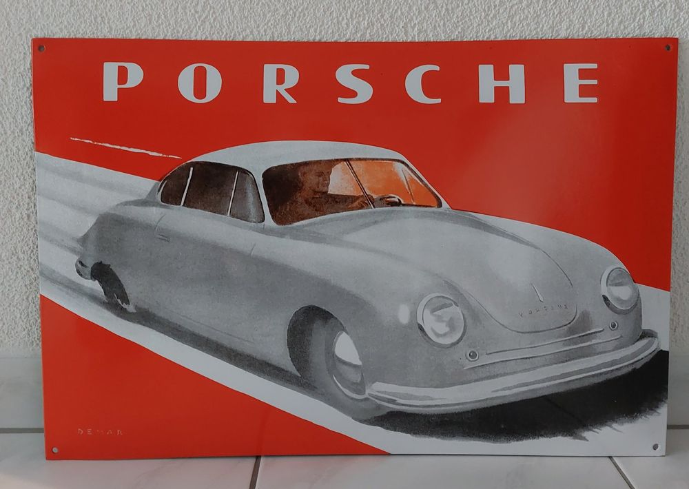Emailschild Porsche 356 Plaque émaillée 1