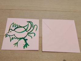 Handgemachte Bei mir Karte mit Umschlag - 15 cm X 15 cm.