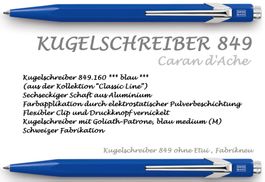 849.160 BLAU *** 849 Kugelschreiber CDA *** Goliath Blau M