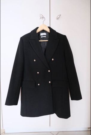Wollmantel von Mango Gr. M, schwarz