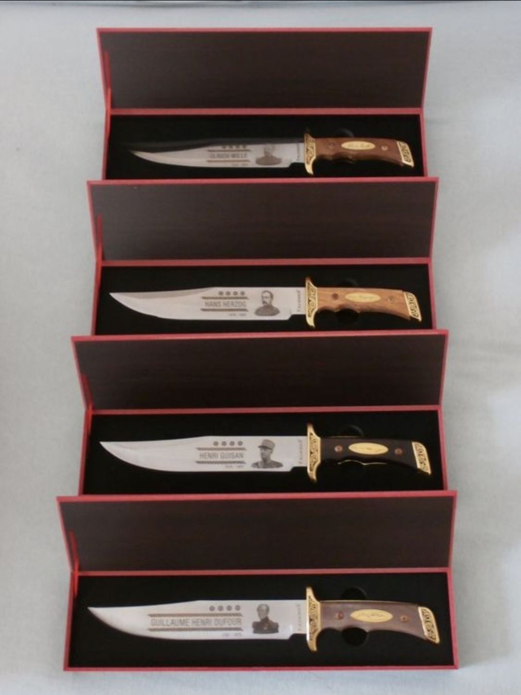 Coltelli: Messer Generäle der Schweiz 4x – Nuovo e nell'imballaggio originale da Dorf venduto da Messer-Schweiz