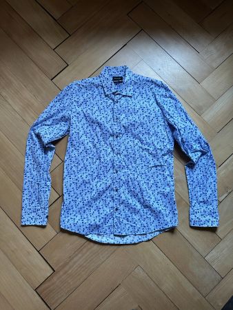 SAND - Hemd weiss-blau geblümt 42 (L)