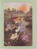 Kitsch Landschaft Blumen 1918
