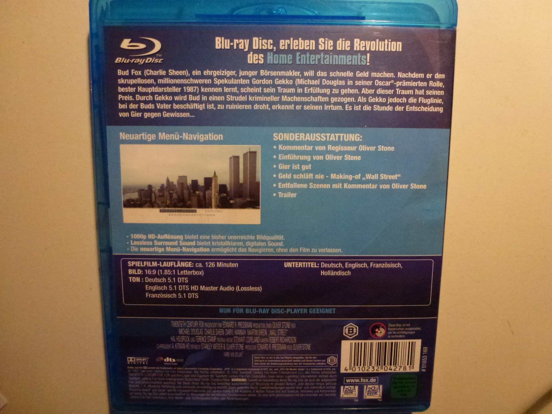 Tutti i DVDs: Wall Street (Blu-Ray) – Nuovo (secondo la descrizione) da Bern venduto da Frebo 1
