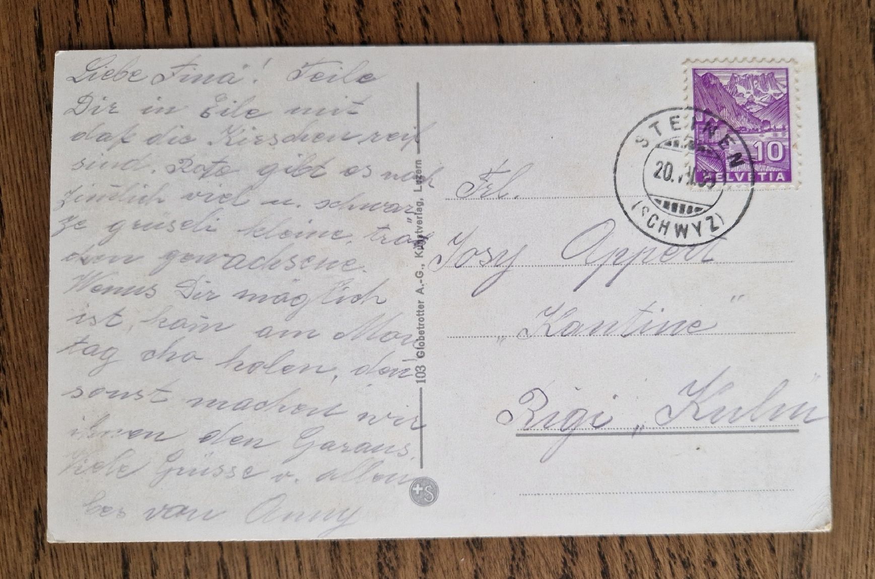 Cartoline postali: Hergiswald, Wallfahrtskirche, v. Steinen n.Rigi-Kaltbad 1933 – Usato da Ebikon venduto da Donar50 1