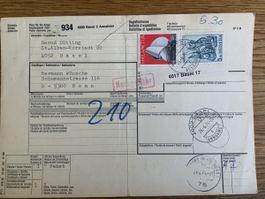 Historisches Doppel-Militärpaket-Formular Post Schweiz-Deuts