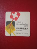 Bierdeckel Kappelen bei Aarberg Hornussen Fest 1988 (BDE1)