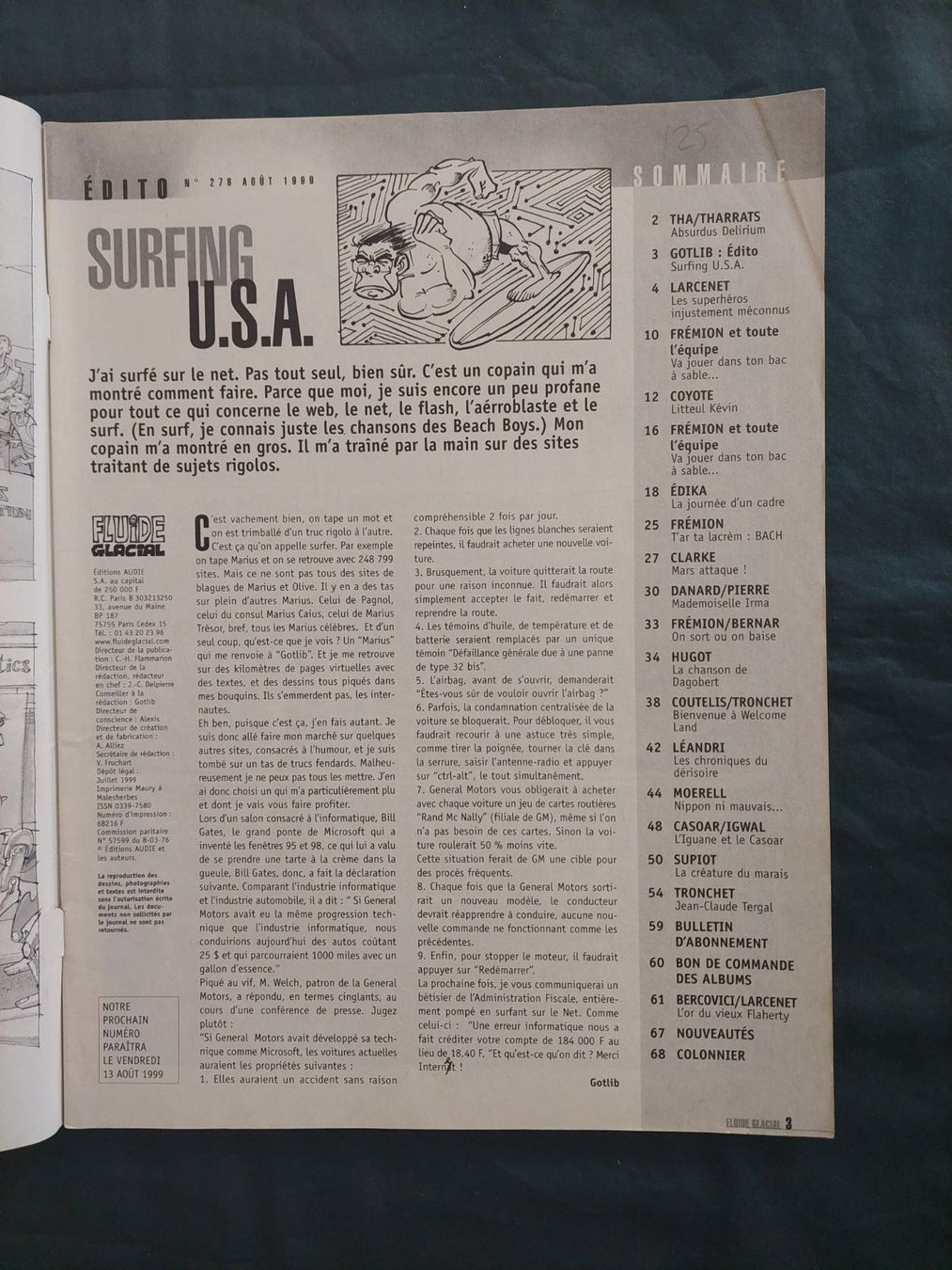 Fumetti: Fluide Glacial No 278 août 1999 BE+ – Usato da Genève venduto da Blu_BD 2