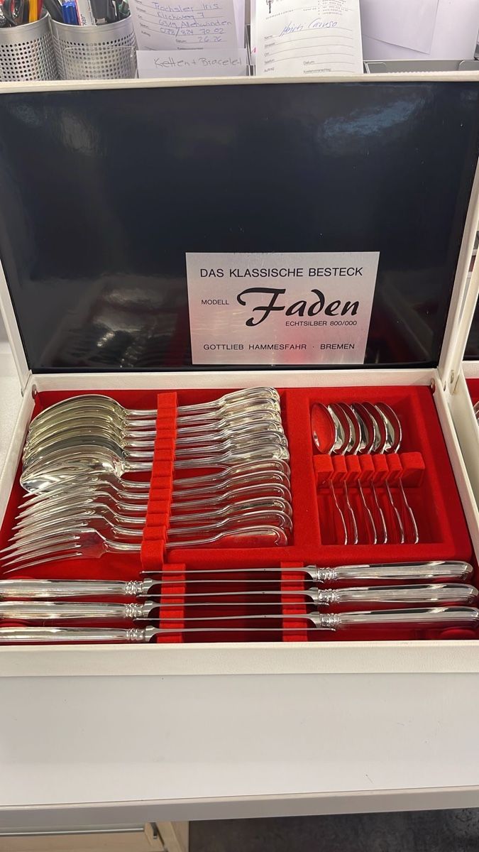 Bestecksets: Silberbesteck 800er Silber - 12er Garnitur (NEU!) – Neu und originalverpackt aus Siebnen von Arko27