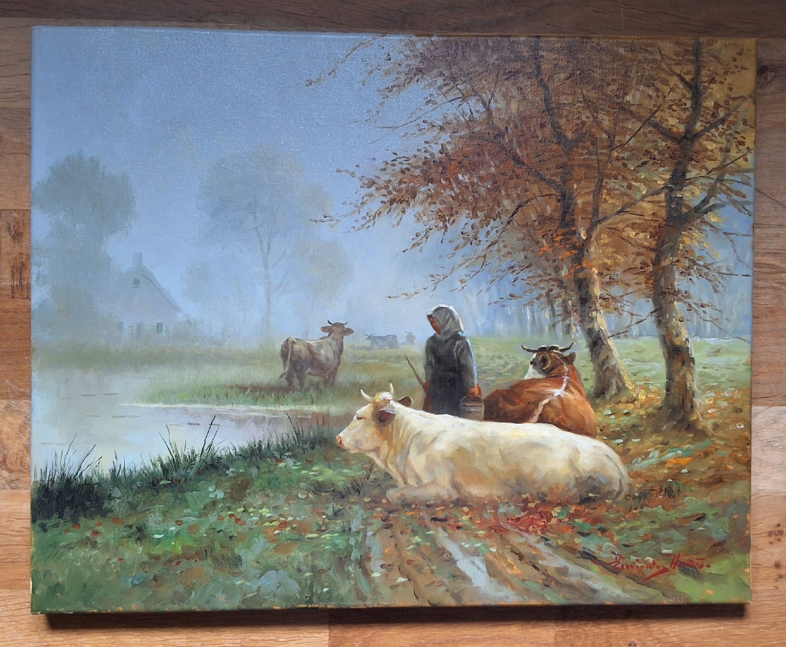 Dipinti: Horst Maria Einöder: Herbstimpressionen mit Kühen – Nuovo (secondo la descrizione) da Oftringen venduto da Waltereg 1