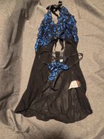 Chilirose Sexy Babydoll & String Set-Schwarz/Blau-Gr. S/M