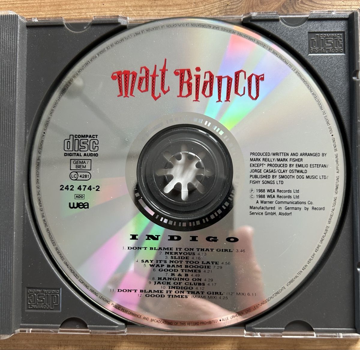 CDs: CD Matt Bianco Indigo – Gebraucht aus Brislach von gre_t5pb 3