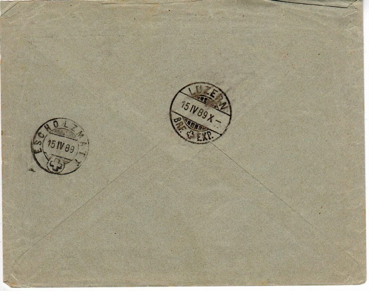 Tutti i francobolli: Brief Davos Platz 1889 - Stempel Davos Dörfli – Usato da Wolhusen venduto da Curver9 1