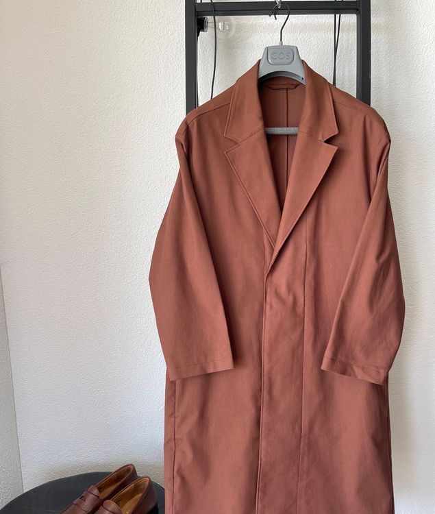 COS Herren Mantel Jacke Cognac L OVERSIZE Made In EU