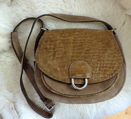 Pasito Ledertasche, Umhängetasche, beige-taupe