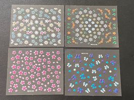 Nail Art Sticker Set mit 4 tollen Bögen No1