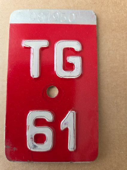 Sachs Insegne: Velonummer TG 61 plaque Velo – Usato da Schenkon venduto da Uhu007