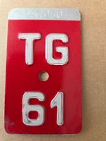 Velonummer TG 61 plaque Velo