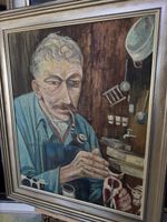 Heinrich Müller 1916-2006 Öl auf Pavatex Portrait signiert