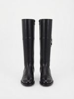 Elegante GEOX Lederlangschaftstiefel Gr.36 Top Zustand Black
