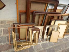 90 antike Bilderrahmen,Gold,Massiv-Holz,Stuck,div.Grössen