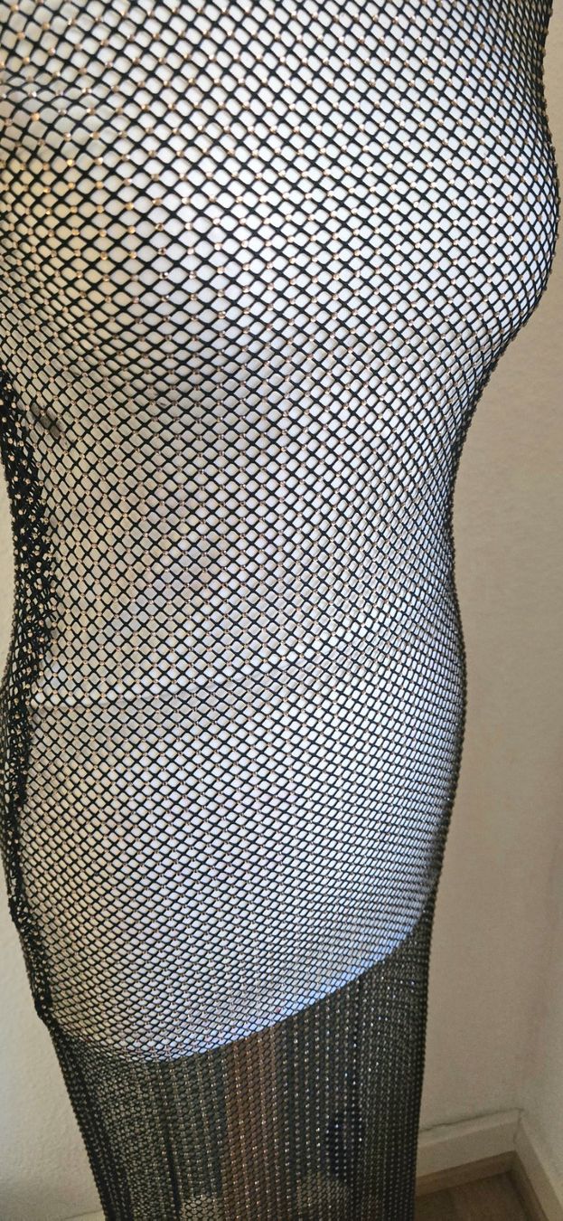 Zara Vestiti: Robe filet avec strass - neuve avec étiquette – Nuovo e nell'imballaggio originale da Genève venduto da Saleena 3