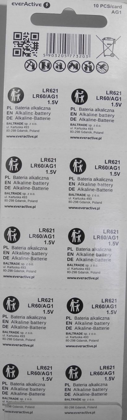 Akkus & Batterien: 10 Stück LR621, AG1, EverActive, Ablaufdatum 10.2029 – Neu und originalverpackt aus Kottwil von Crazyrolf 2