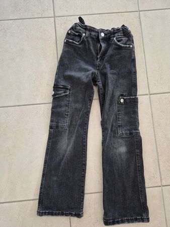 Zara Kinder Jeans Gr. 140 / 10 Jahre, Schwarz Flare