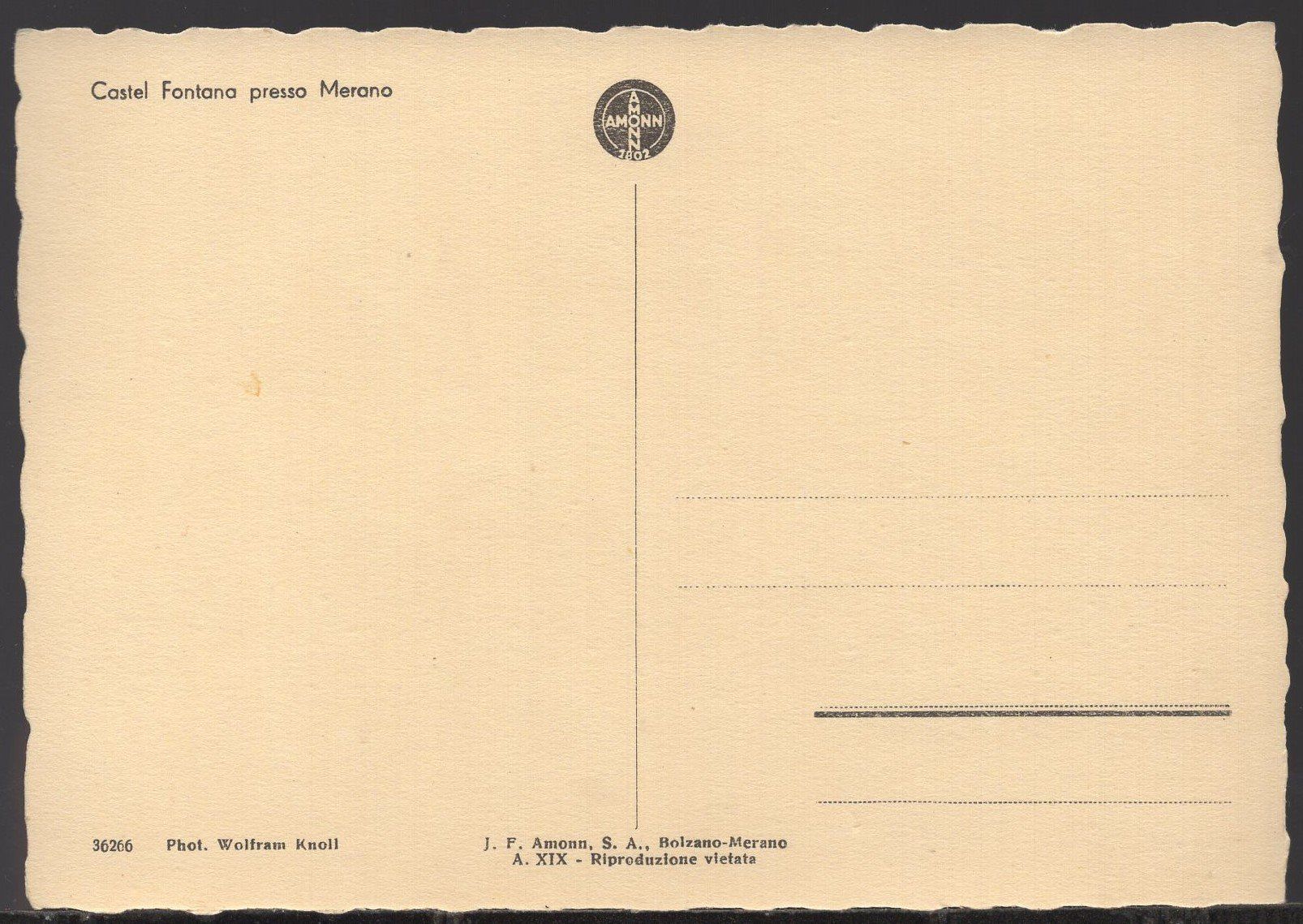 Cartoline postali: Castel  Fontana  presso  Merano – Usato da Aarau venduto da kufi44 2