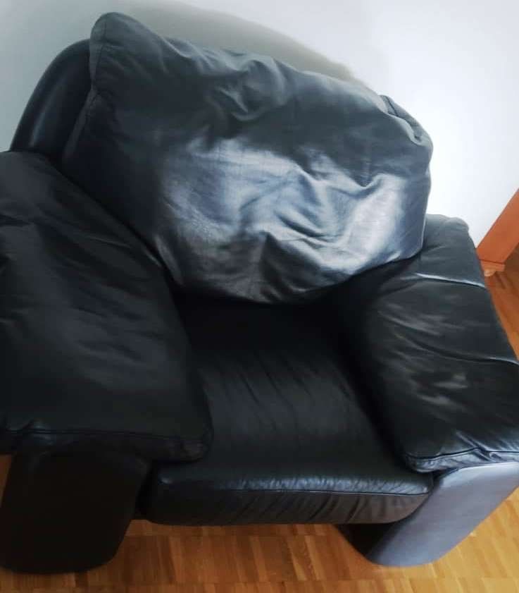 Divani: Ledersessel /  Sofa aus 100% echtem Leder, Schwarz – Usato da Zürich venduto da 1-2-3-Kaufen 3