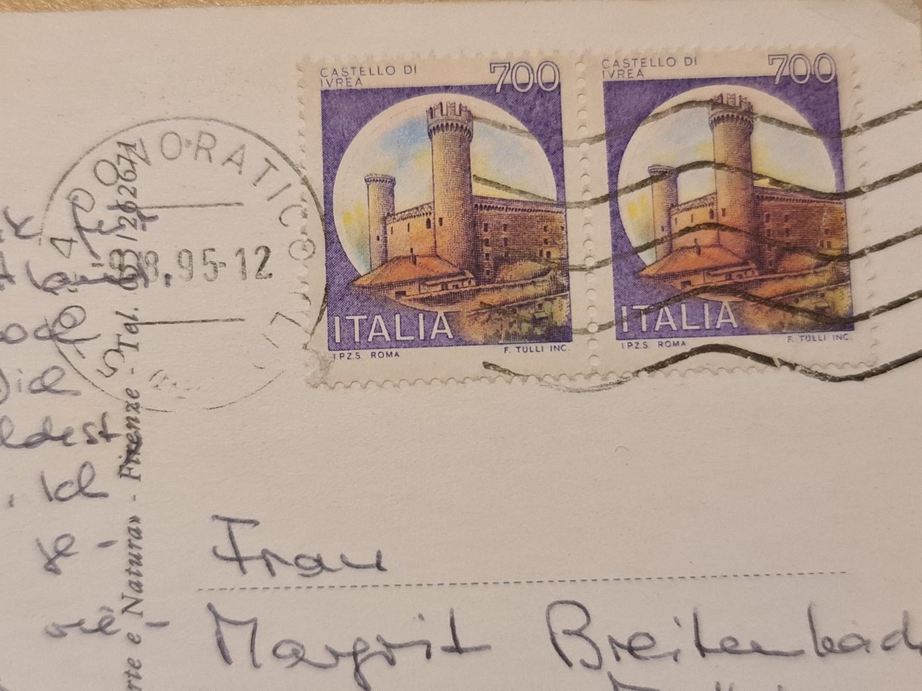 Cartoline postali: Ansichtskarte Castagneto Carducci 1995 Ref. – Usato da Dintikon venduto da Vexi 1