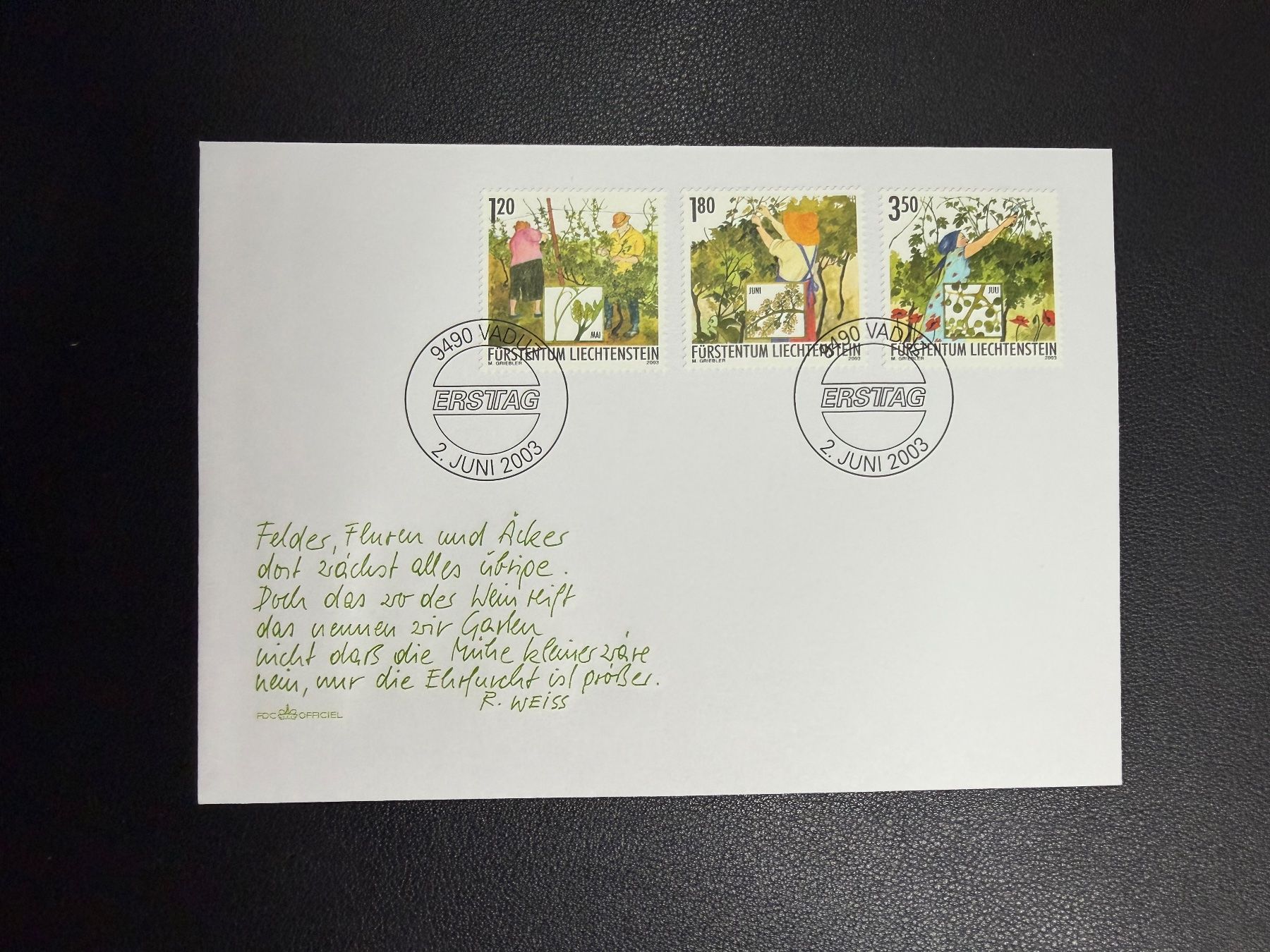 Tous les timbres: Liechtenstein FDC 2003 – D'occasion à oberrüti par jeanmei